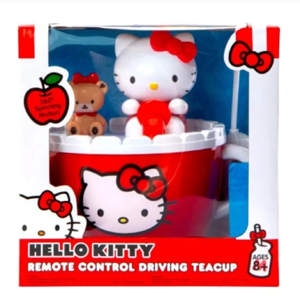 Hello kitty sanrio teacup red white remote control car cute kids girls toy game